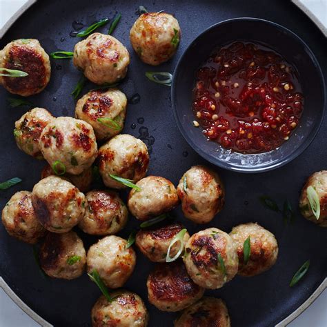 sesame-ginger-chicken-meatballs-recipe-food-wine image