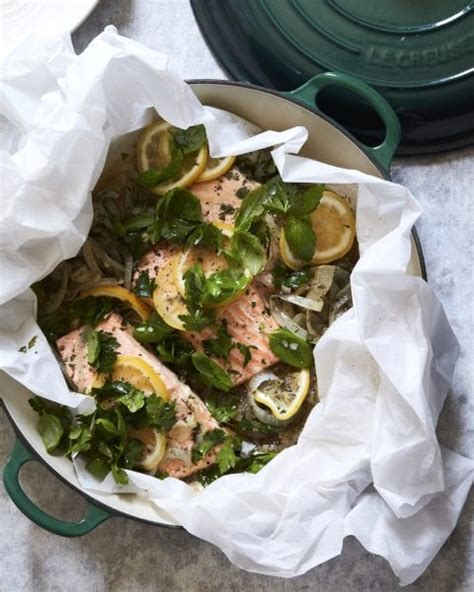 steamed-salmon-with-garlic-herbs-and-lemon image
