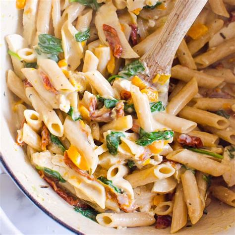 healthy-tuscan-chicken-pasta-ifoodrealcom image