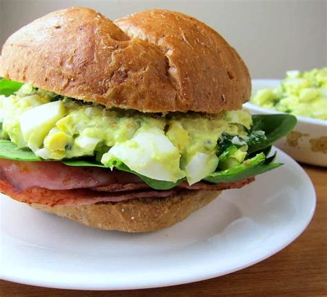 ham-and-egg-salad-with-avocado-babaganosh image