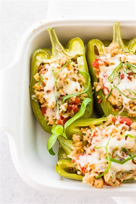 ground-chicken-stuffed-bell-peppers-easy-healthy-and-delicious image