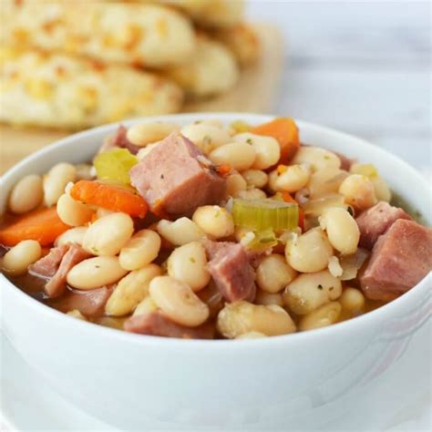 instant-pot-ham-and-bean-soup-eating-on-a-dime image