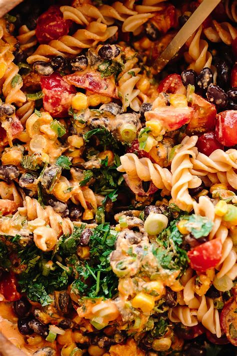 southwest-vegan-pasta-salad-blissful-basil image