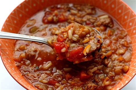 slow-cooker-sausage-lentil-rice-soup image
