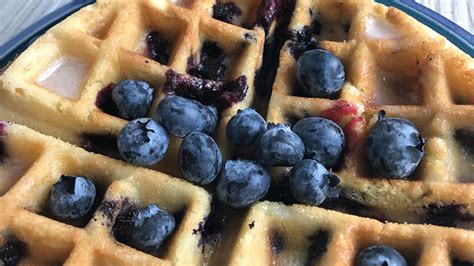 lemon-blueberry-pound-cake-waffles-with-lemon image