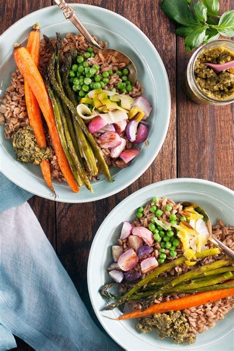 spring-vegetable-grain-bowls-healthy-delicious image