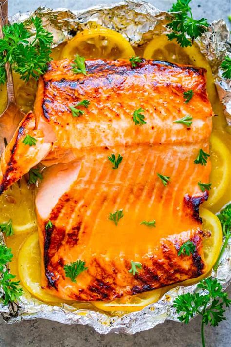 grilled-honey-lemon-butter-salmon-averie-cooks image