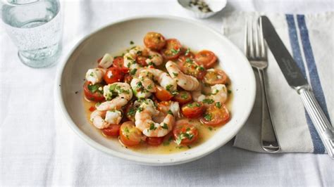 jumbo-prawns-with-tomatoes-and-garlic-recipe-bbc-food image