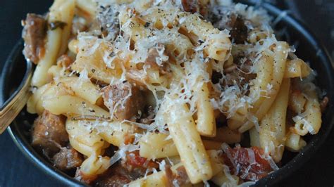 pasta-with-braised-pork-red-wine-and-pancetta image
