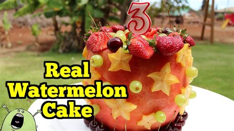 real-watermelon-cake-100-fruit-youtube image