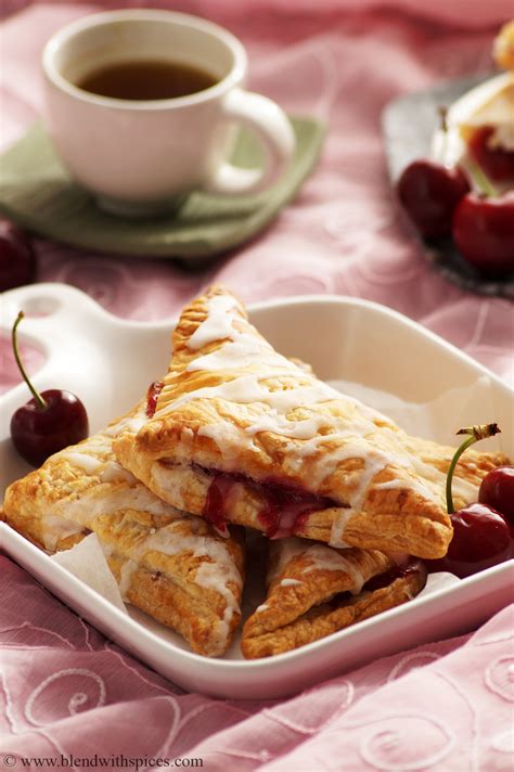 easy-cherry-turnovers-recipe-with-puff-pastry-blend image