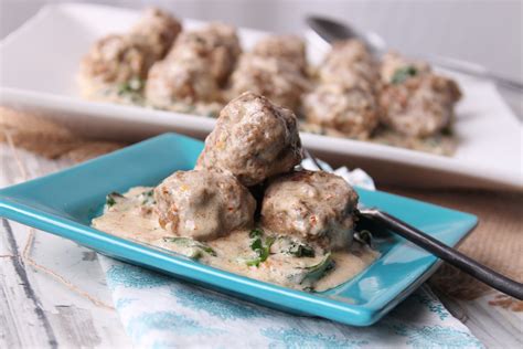 low-carb-meatballs-and-creamy-spinach image