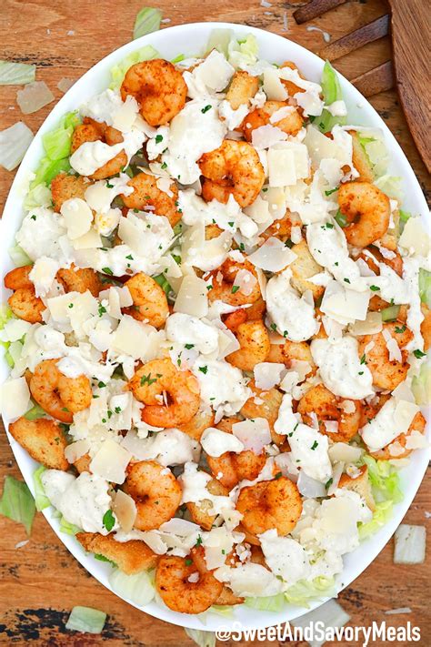 shrimp-caesar-salad-recipe-video-sweet-and-savory image