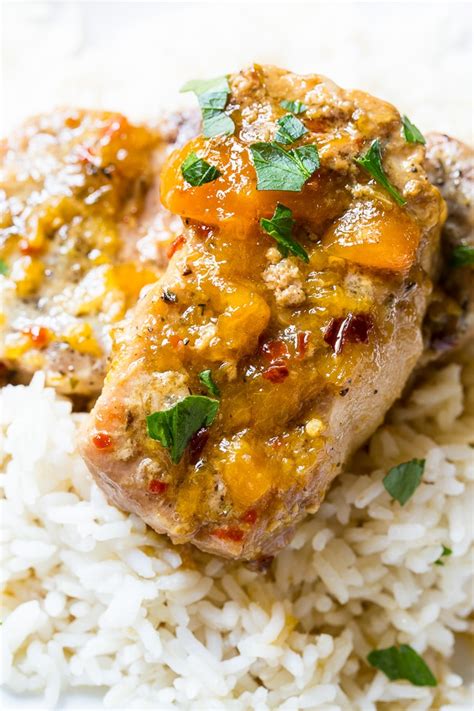 slow-cooker-spicy-peach-glazed-pork-chops-spicy image