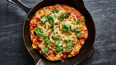 cast-iron-pizza-with-fennel-and-sausage-recipe-bon image