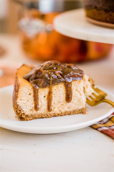pumpkin-cheesecake-with-bourbon-caramel-pecans image