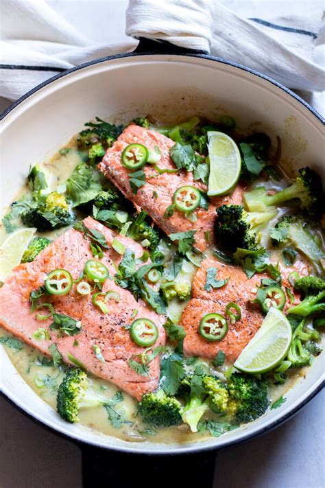 one-pan-green-curry-salmon-with-broccoli-abras-kitchen image