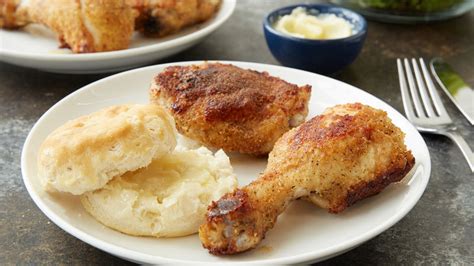 sheet-pan-fried-chicken-and-biscuits-with-honey-butter image