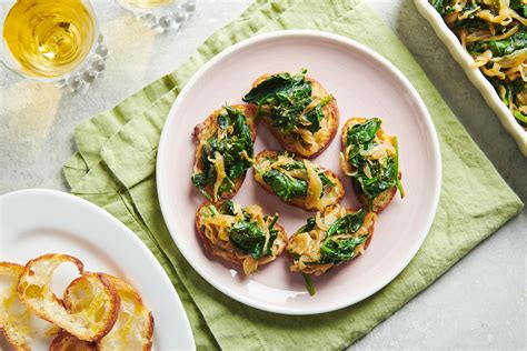caramelized-onion-and-spinach-crostini-recipe-the image