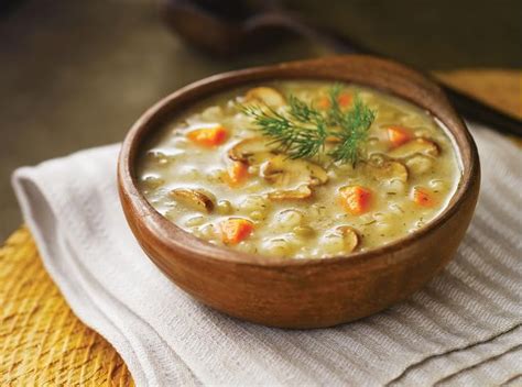 two-different-mushroom-and-barley-soups-the image