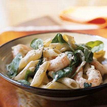pasta-with-spinach-nutmeg-and-shrimp image