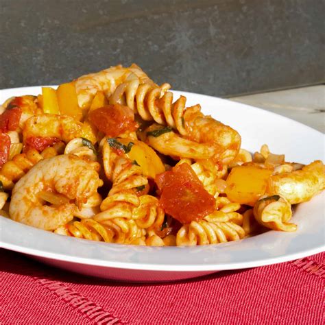 shrimp-pomodoro-with-rotini-pasta-recipe-the-black image