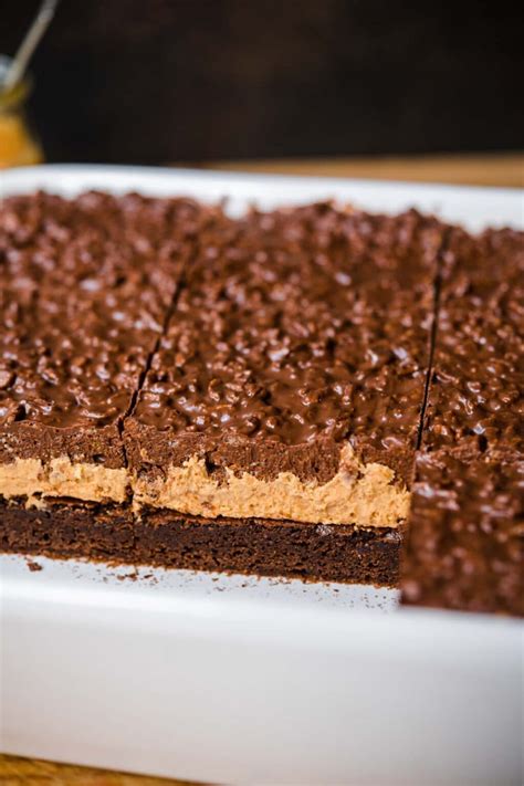 crispy-chocolate-peanut-butter-brownie-bars image