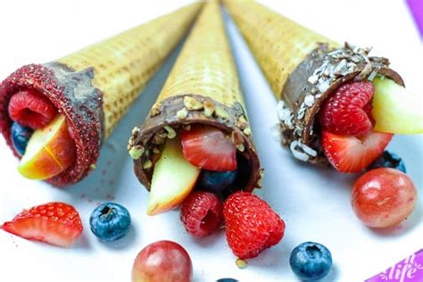 easy-to-make-chocolate-dipped-fruit-cones-modern image