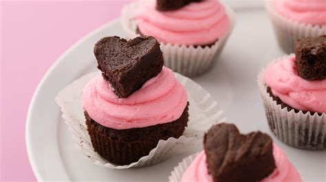 chocolate-brownie-heart-cupcakes-martha-stewart image