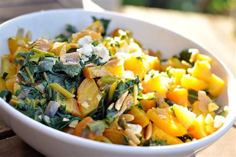 recipe-warm-golden-beet-salad-with-greens-and-almonds image