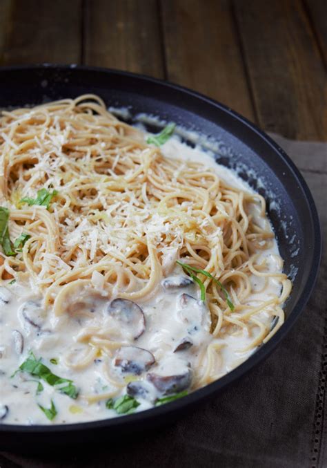 spaghetti-pasta-with-herbed-mushroom-cream-sauce-in image