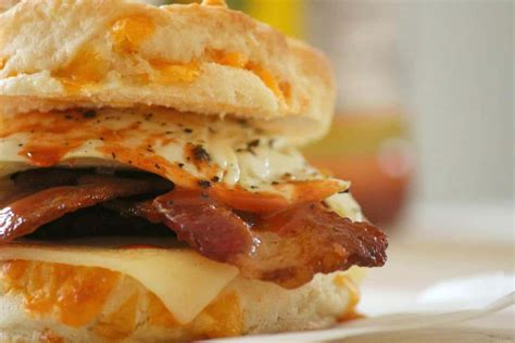 bacon-and-egg-breakfast-biscuit-with-cheddar-cheese image