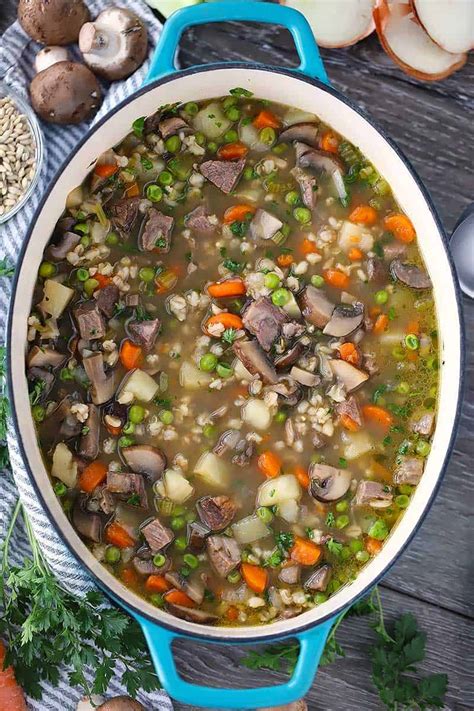 beef-barley-soup-with-mushrooms-bowl-of-delicious image
