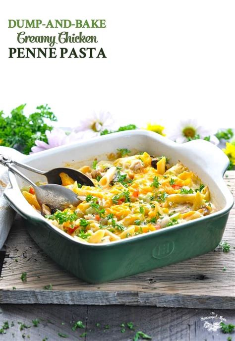 dump-and-bake-creamy-chicken-penne-pasta-the image