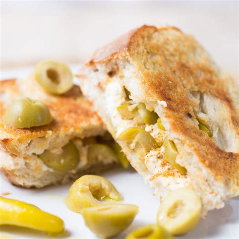 feta-green-olives-and-hot-pepper-grilled-cheese-the image
