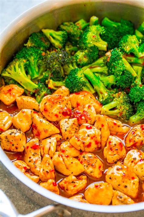 15-minute-spicy-orange-chicken-with-broccoli-averie image