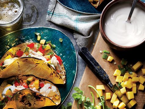 shredded-chicken-tacos-with-mango-salsa-cooking-light image