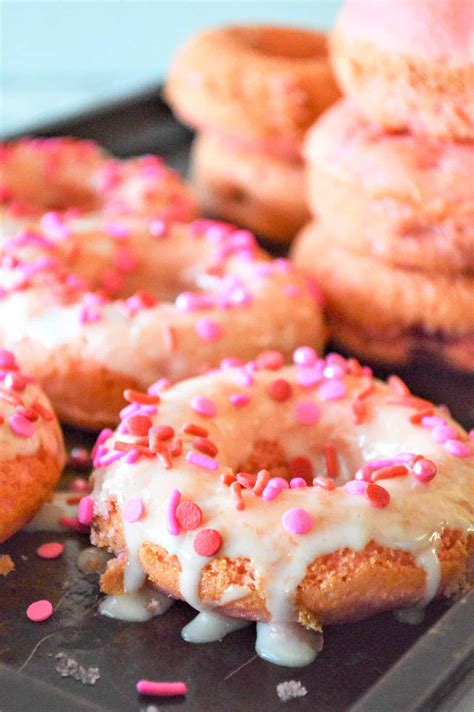 baked-strawberry-donuts-easy-recipe-with-cake-mix image