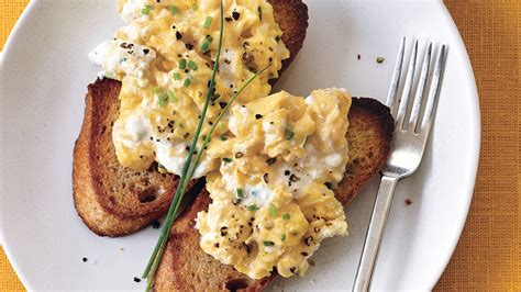 soft-scrambled-eggs-with-fresh-ricotta-and-chives image
