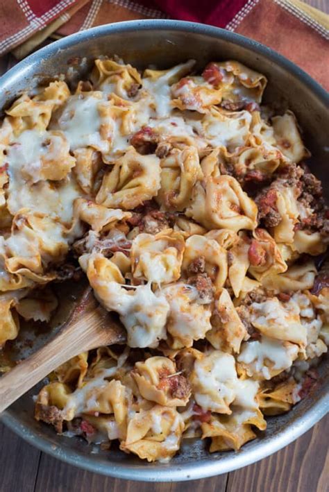 cheesy-skillet-tortellini-with-meat-sauce image