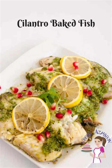cilantro-baked-fish-fillets-with-lemon-15-mins-veena image