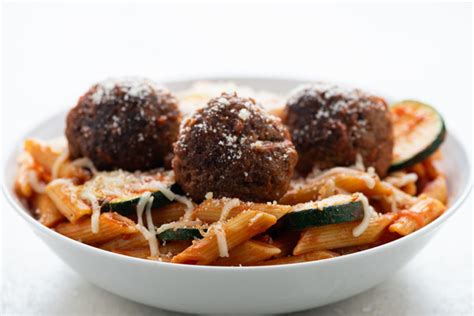 marinara-penne-and-ricotta-meatballs-recipe-home image