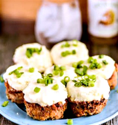 mini-turkey-meatloaf-muffins-with-mashed-potatoes image