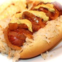 the-nyc-pushcart-onions-sauerkraut-hot-dog image