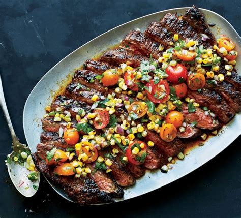 grilled-flank-steak-with-roasted-corn-tomatoes image