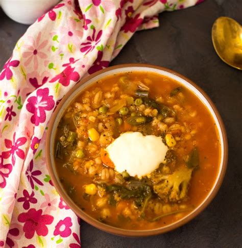 broccoli-corn-barley-soup-recipe-archanas-kitchen image