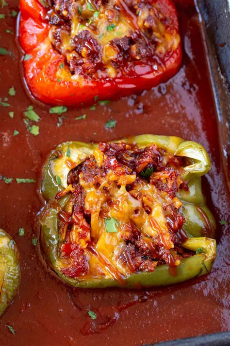 bbq-beef-stuffed-peppers-with-homemade-sauce image