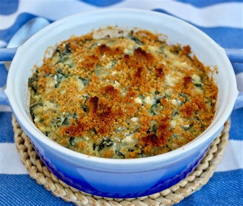 spinach-casserole-with-feta-and-crunchy-topping image