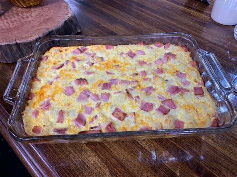 easy-breakfast-casserole-with-potatoes-and-ham image