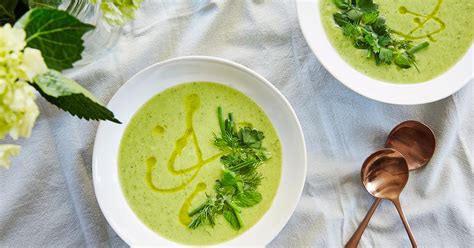 spring-pea-soup-with-mint-recipe-purewow image